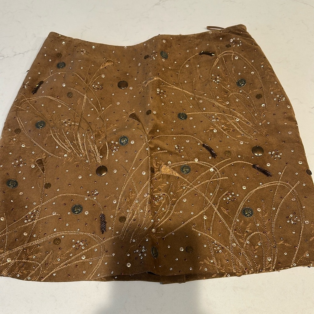 Suede Oscar de la Renta skirt